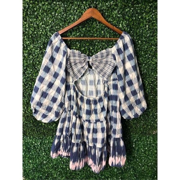 Sachin & Babi Kyle Check-Print Cutout Dress - Size Small Boho Girly - Picture 4 of 6